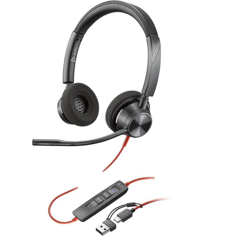 POLY - Audífonos Teletrabajo POLY Blackwire 3320 Stereo Negro
