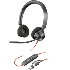 POLY - Audífonos Teletrabajo Blackwire 3320 Stereo Negro