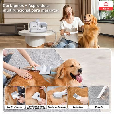 Imagen 2 del producto Kit De Aseo 7 En 1 Maquina Cortapelo Aspiradora Perros Gatos