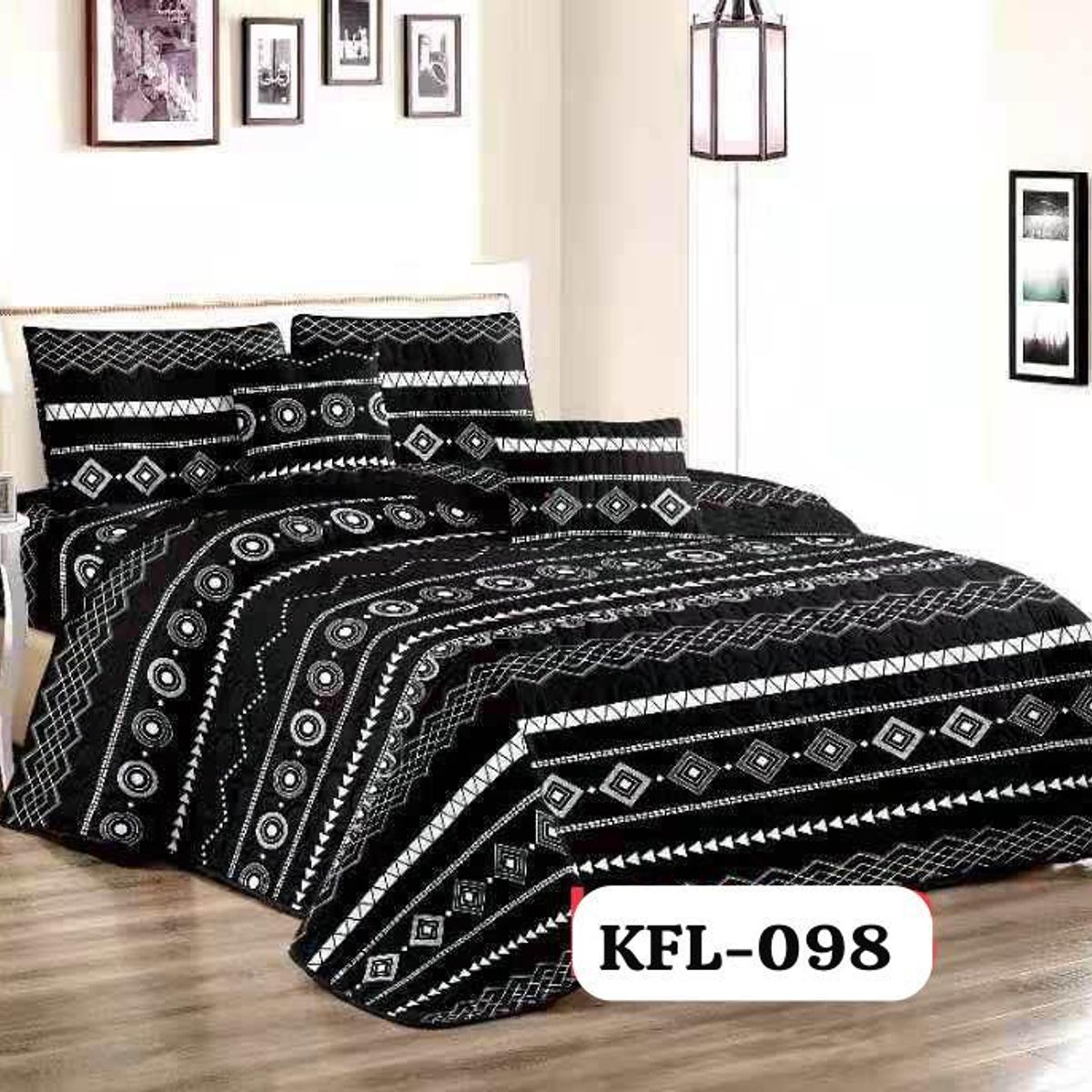 GENERICO - Quilt de Verano 1.5 Plaza. Color Negro KFL098