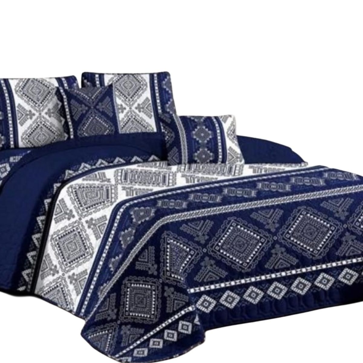 GENERICO - Quilt de Verano King Color Azul con Diseño HX026A