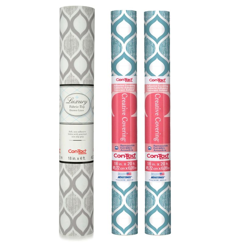 CONTACT - Pack Revestimiento acolchado Savoy y 2 rollos papel adhesivo celeste