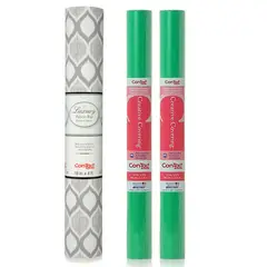 CONTACT - Pack Revestimiento acolchado Savoy y 2 rollos papel adhesivo verde