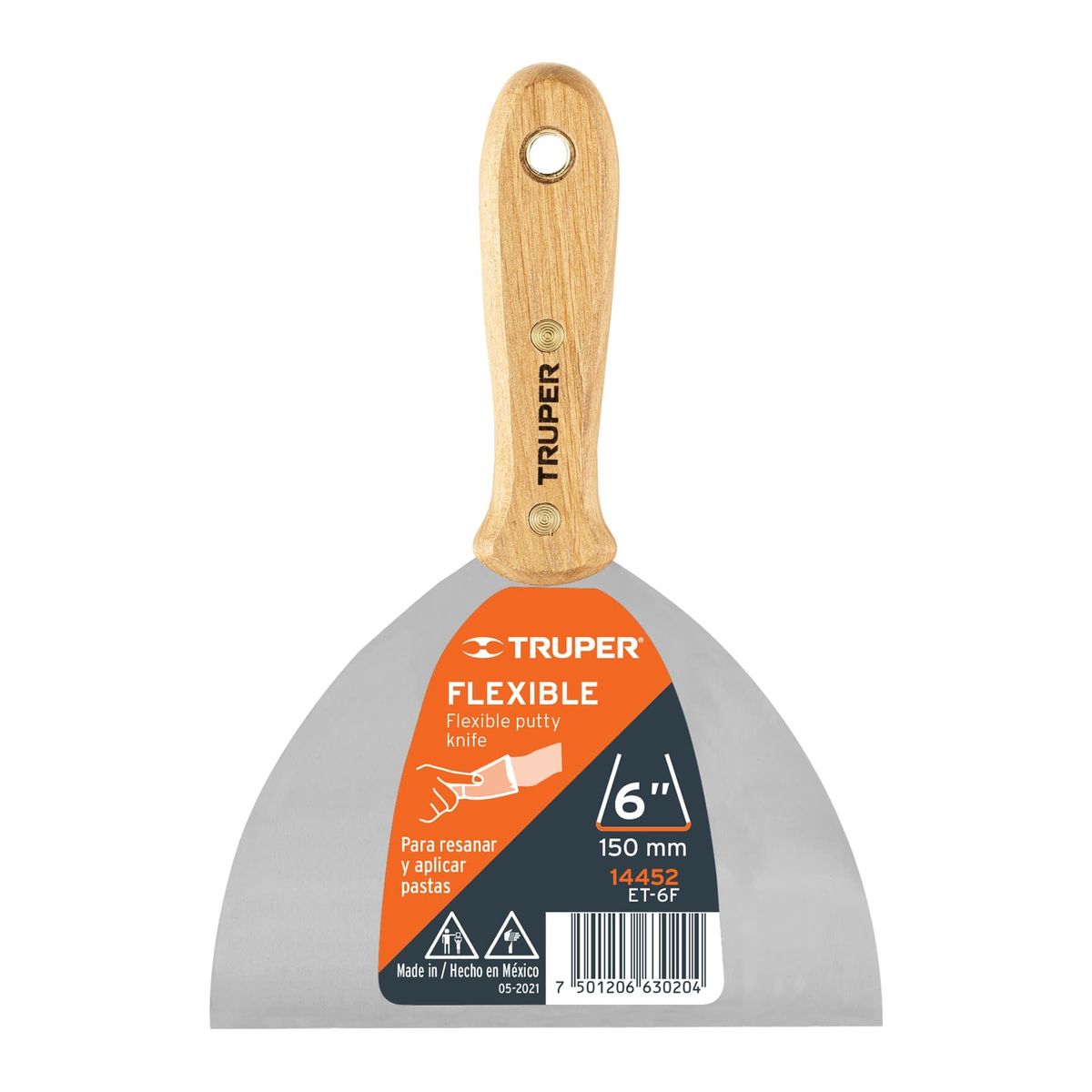 TRUPER - Espátula Flexible 6' Mango De Madera Et-6f, 14452