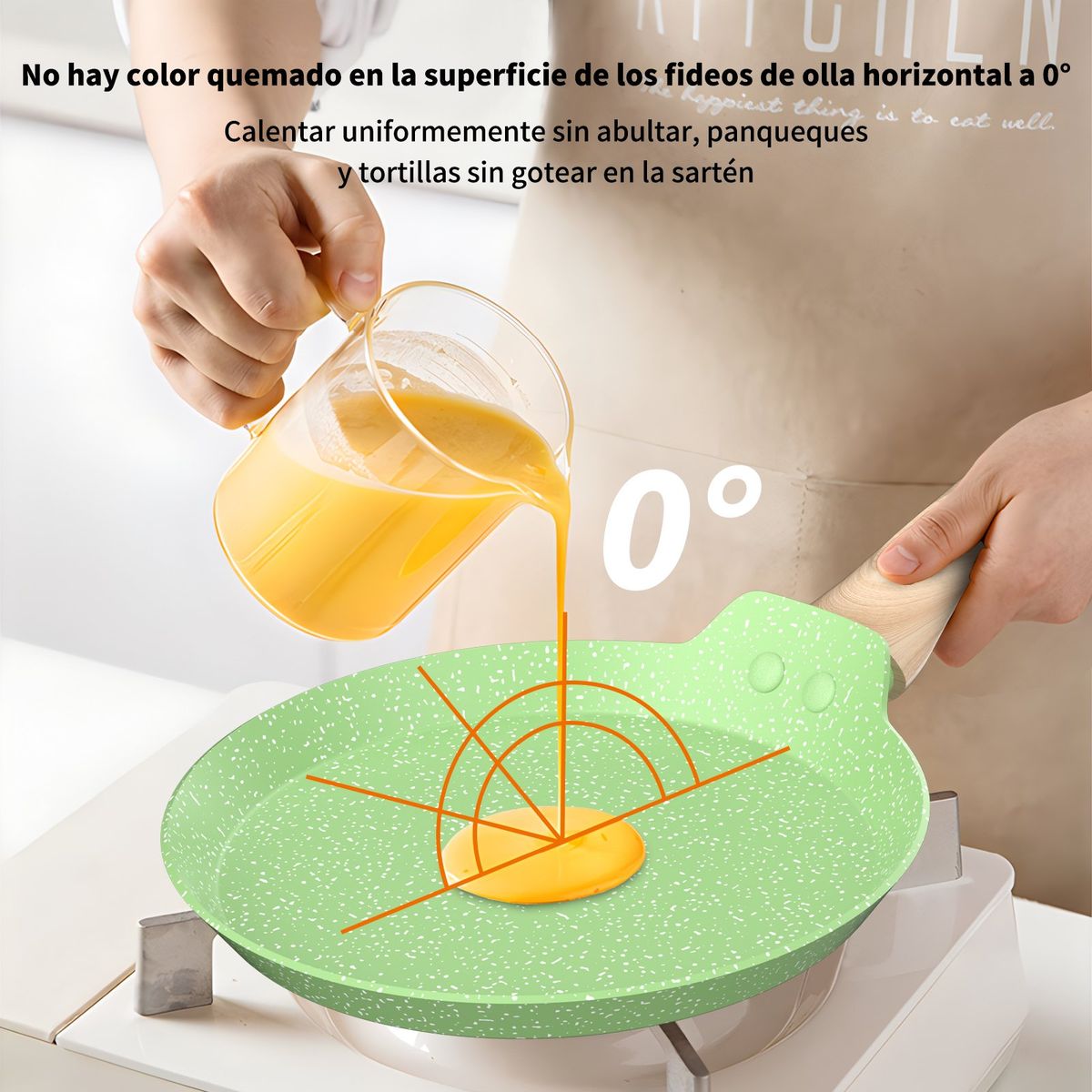 AIZO - Juego sartén antiadherente para panqueques para el desayuno