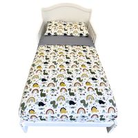 SET ROPA PARA CAMA DE TRANSICIÓN DINO FELIZ 100% ALGODON DE 4 PIEZAS