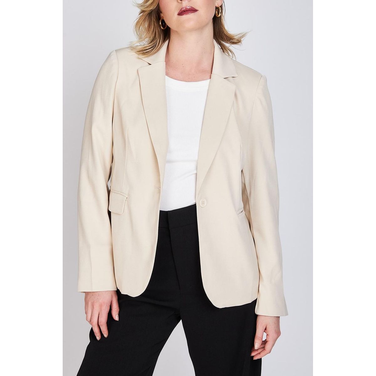 WOMAN BY ECLIPSE - Blazer Clásico Leticia Beige Woman by Eclipse WOMAN BY ECLIPSE