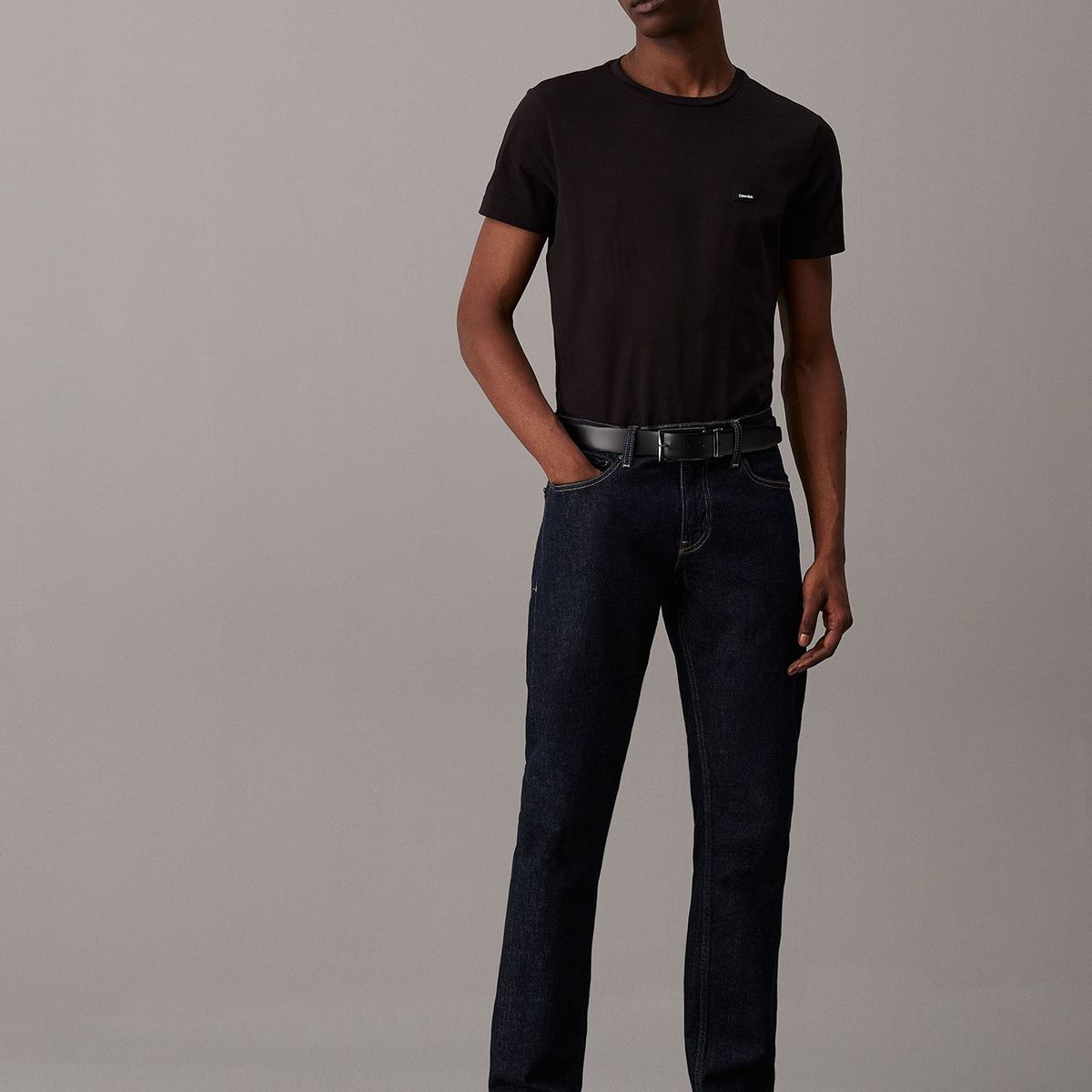 CALVIN KLEIN - Polera Stretch Slim Fit Negro Calvin Klein