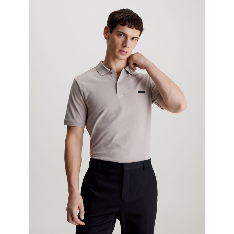 CALVIN KLEIN - Polo Stretch Slim Gris Calvin Klein