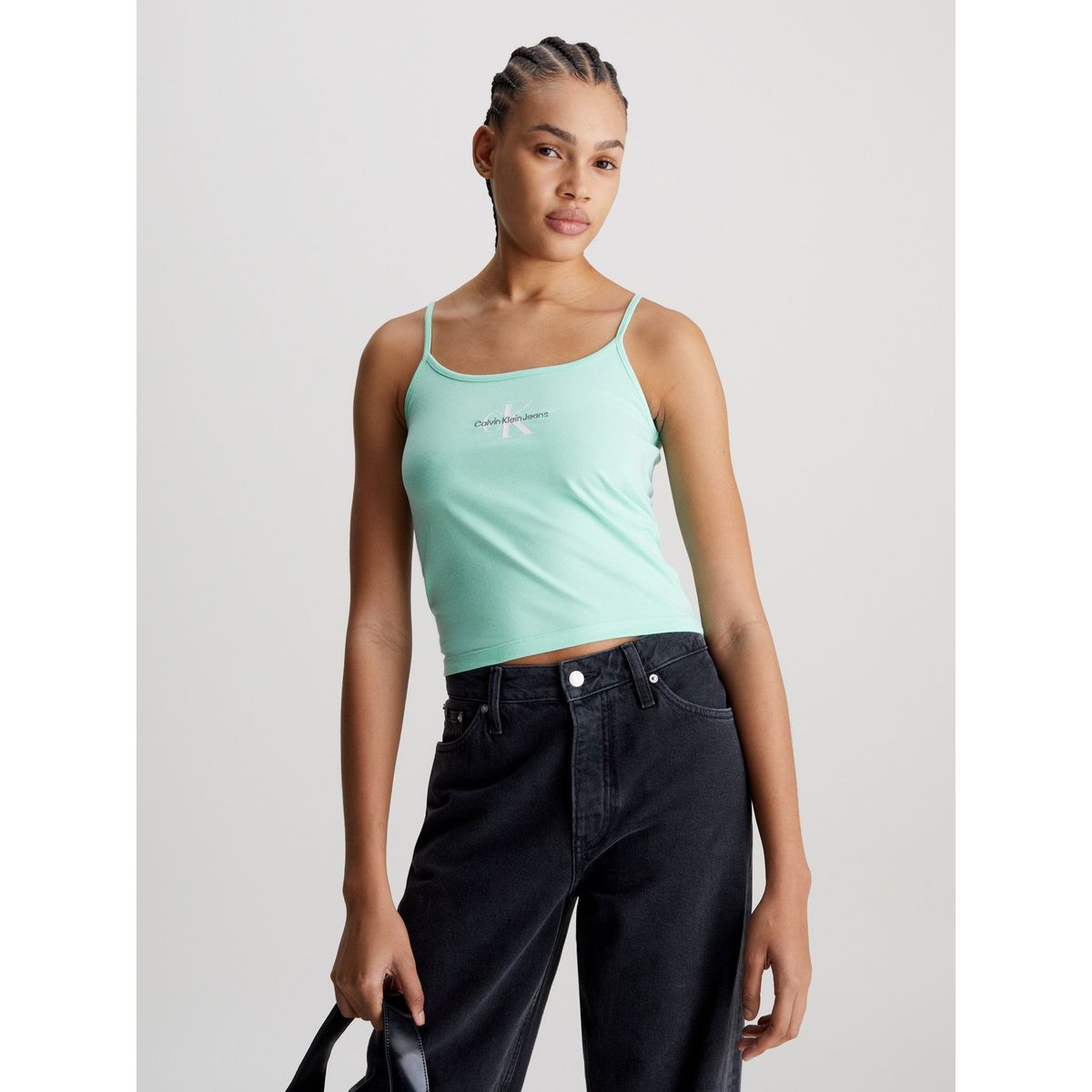 CALVIN KLEIN - Polera Monologo Strappy Verde Calvin Klein