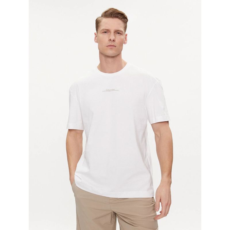 CALVIN KLEIN - Polera Linear Back Graphic Blanco Calvin Klein