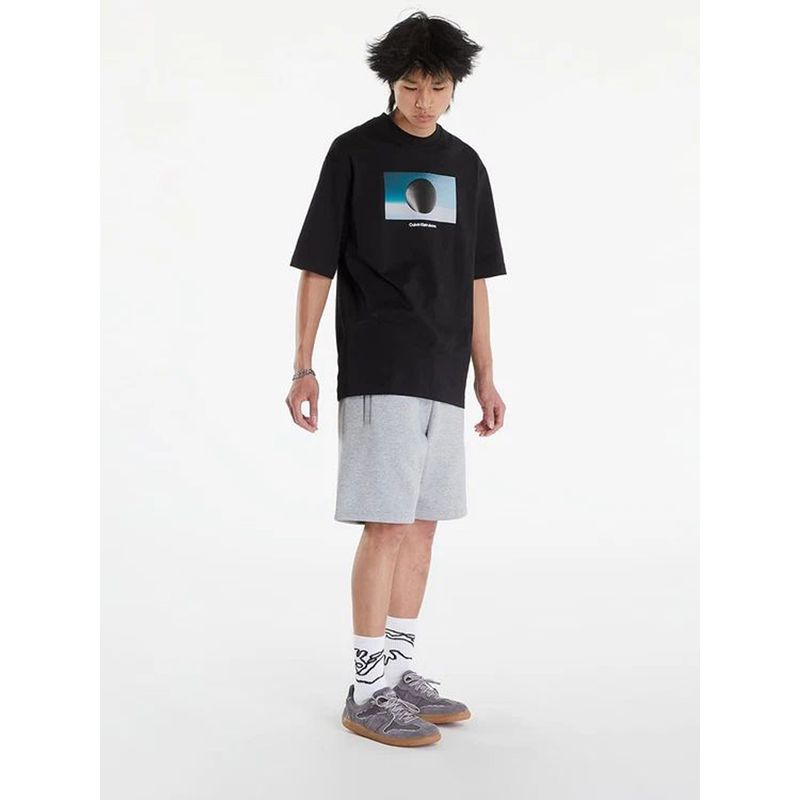 CALVIN KLEIN Polera Cut Out Box Graphic Negro Calvin Klein