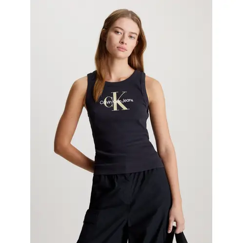 CALVIN KLEIN - Polera Archival Monologo Rib Tank Negro