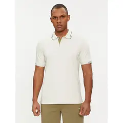 CALVIN KLEIN - Polo Smooth Cotton Block Blanco