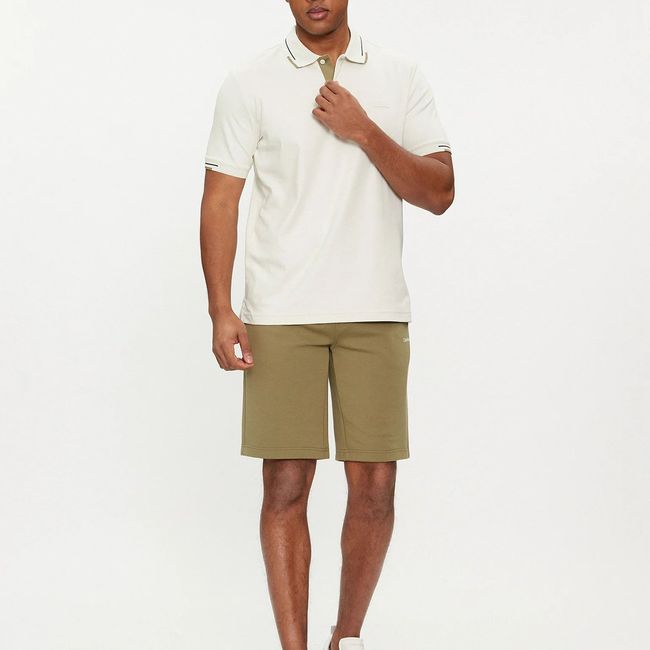 CALVIN KLEIN - Polo Smooth Cotton Block Blanco Calvin Klein