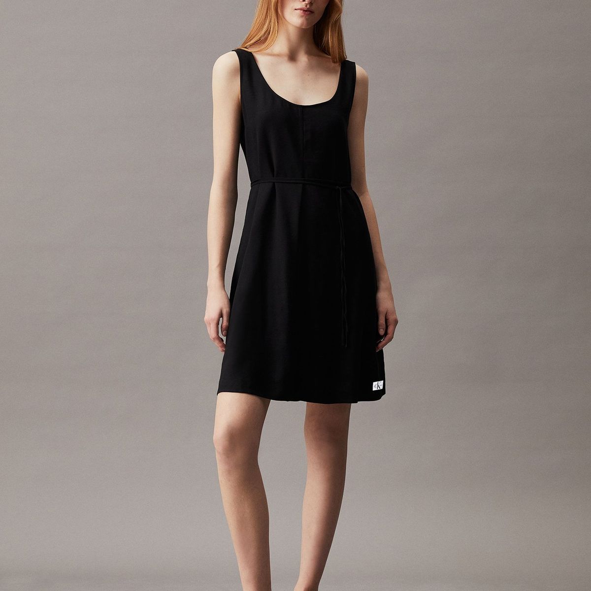 CALVIN KLEIN - Vestido Tie Waisted Day Negro Calvin Klein