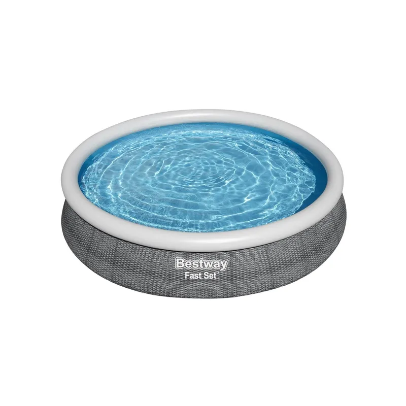 BESTWAY - Piscina Bestway Redonda Fácil Armado c/Filtro Gris 3.66MX76C