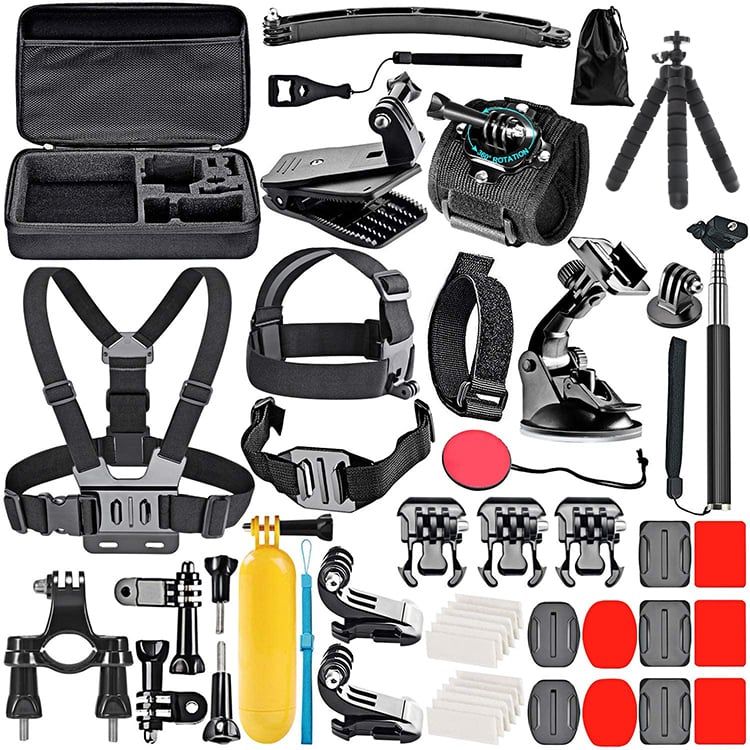 Kit Accesorios 50 Piezas para Camaras Deportivas Gopro u Otras