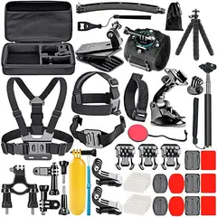 SHOOT - Kit Accesorios 50 Piezas para Cámaras Deportivas Gopro u Otras