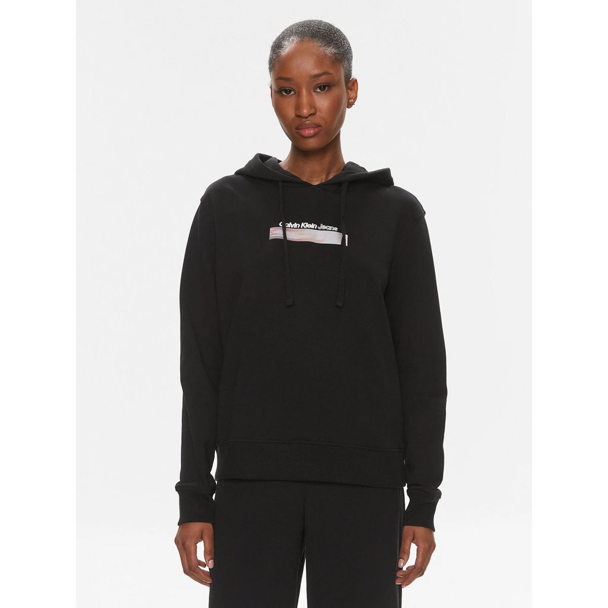 CALVIN KLEIN - Polerón con Gorro Diffused Box Negro Calvin Klein