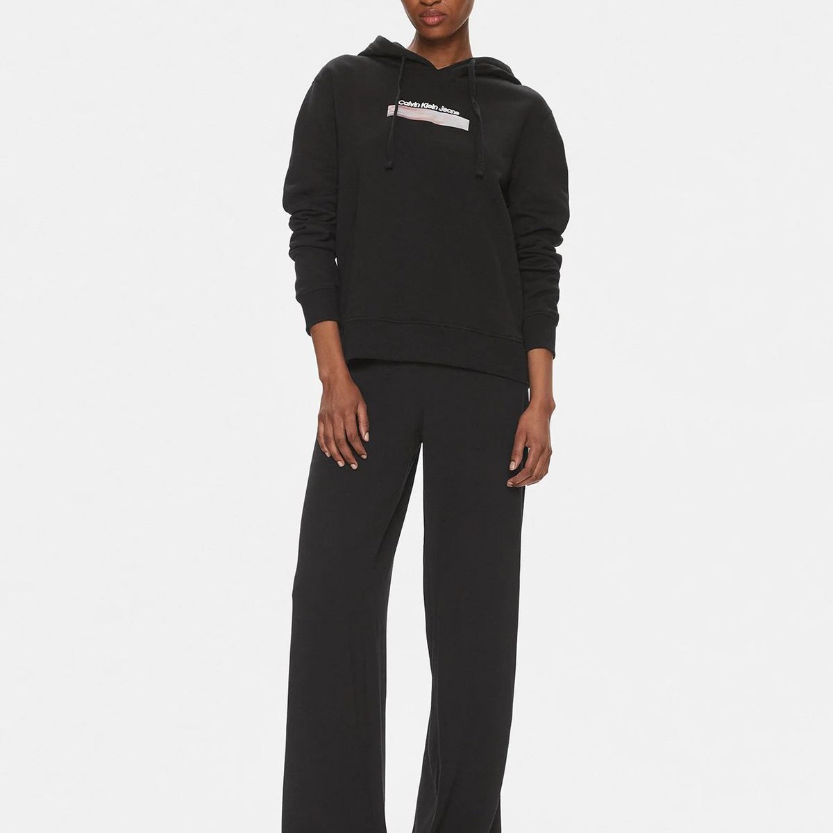 CALVIN KLEIN - Polerón con Gorro Diffused Box Negro Calvin Klein