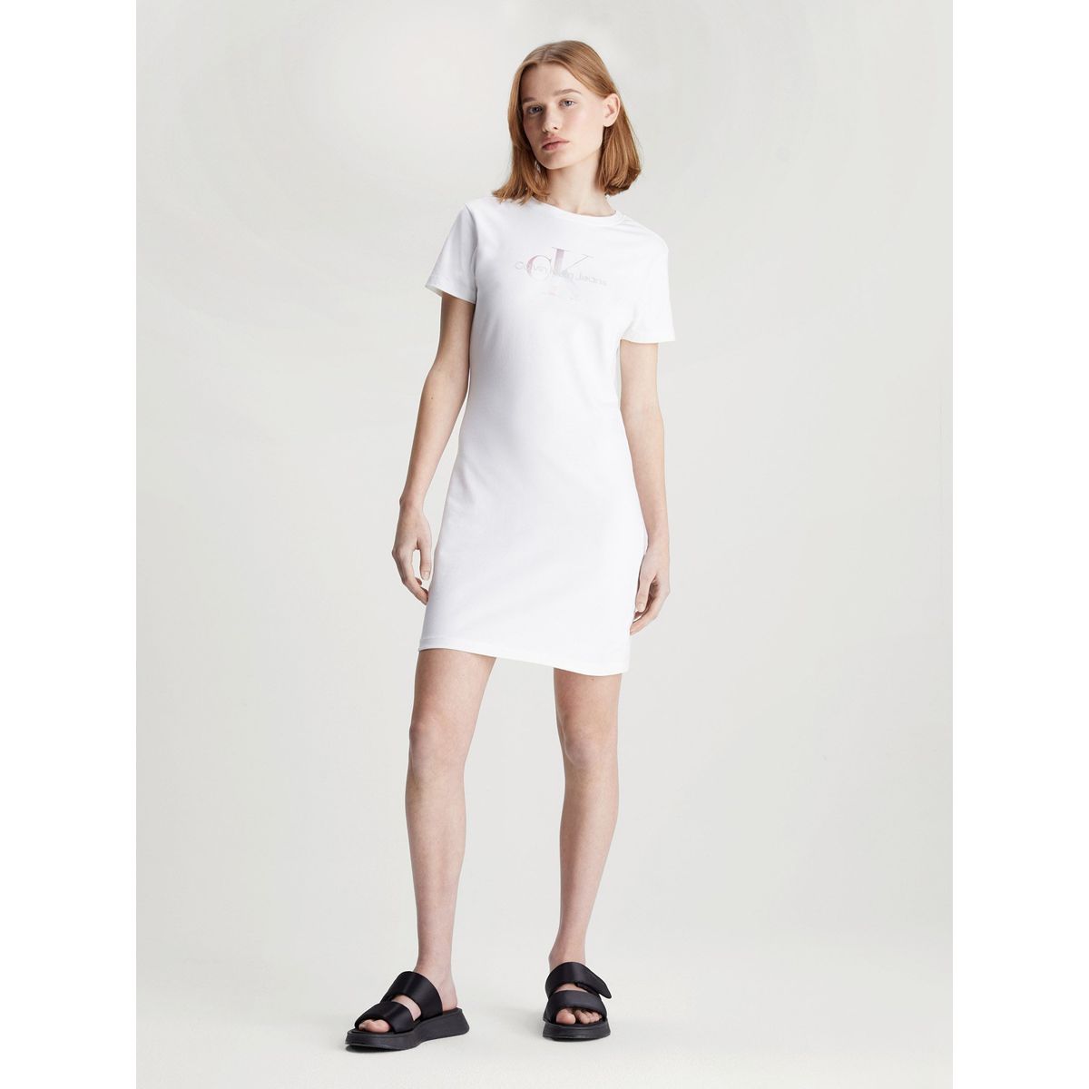 CALVIN KLEIN - Vestido Diffused Monologo Blanco Calvin Klein