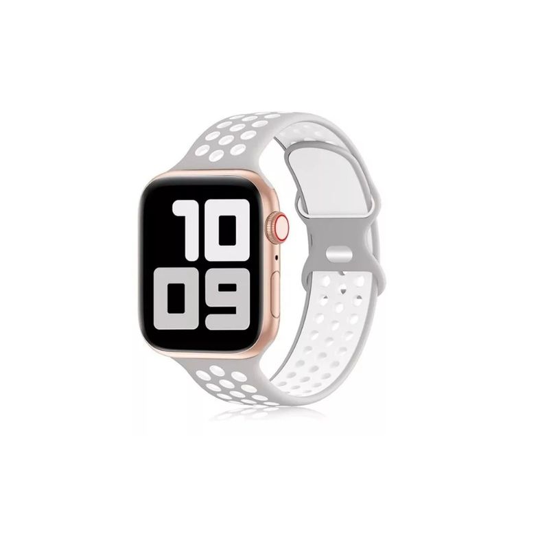 GENERICO - Correa Silicona Diseño De Hoyos Para Apple Iwatch 424445mm