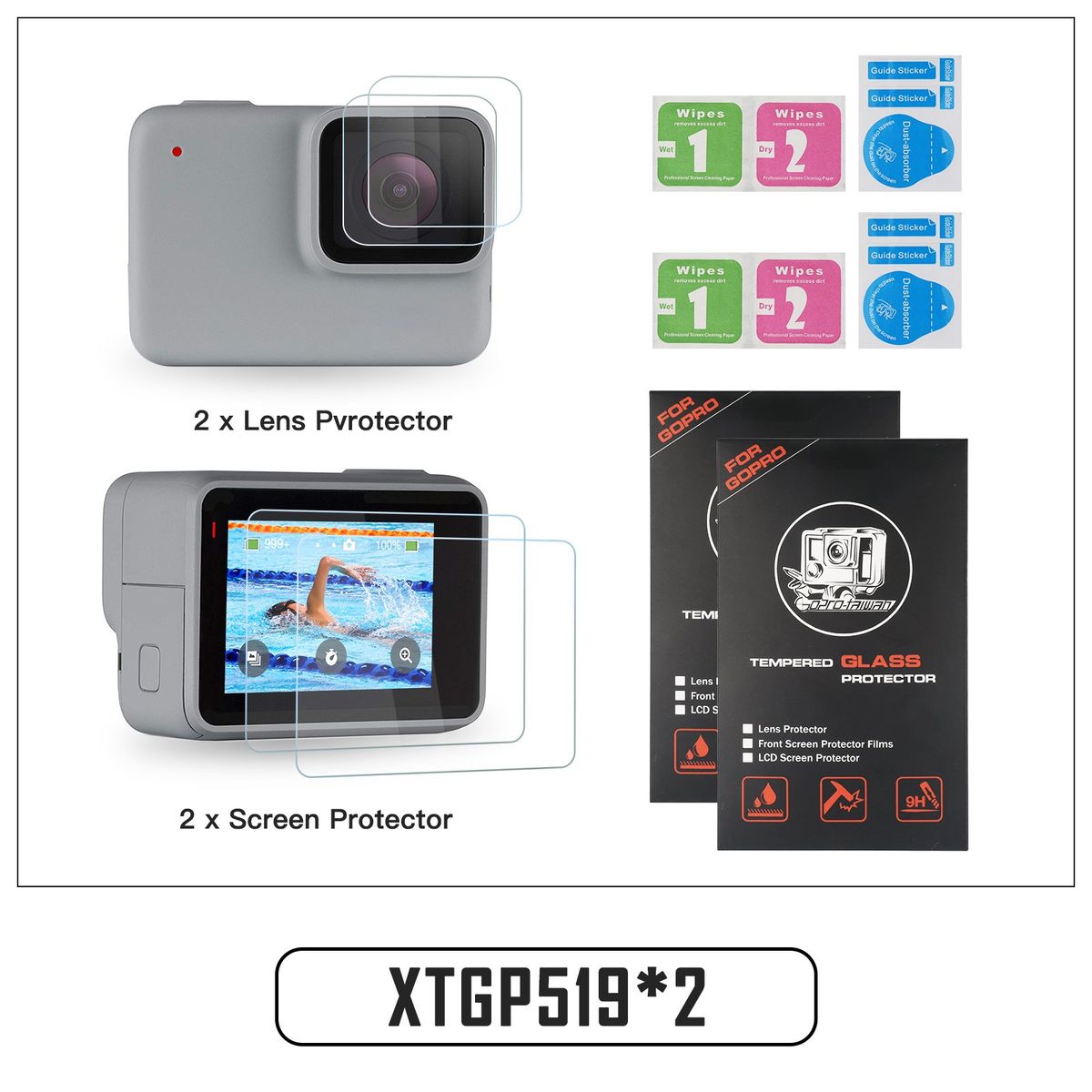 SHOOT - Laminas o Micas de protección para GoPro Hero 7 White / Silver