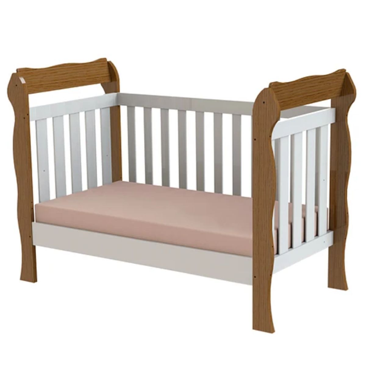 KIDSCOOL - Cuna Lila 3 Funciones Blanco/Cafe