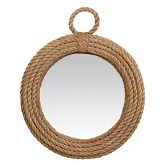 GENERICO - Espejo Circular Yute 40cm Natural