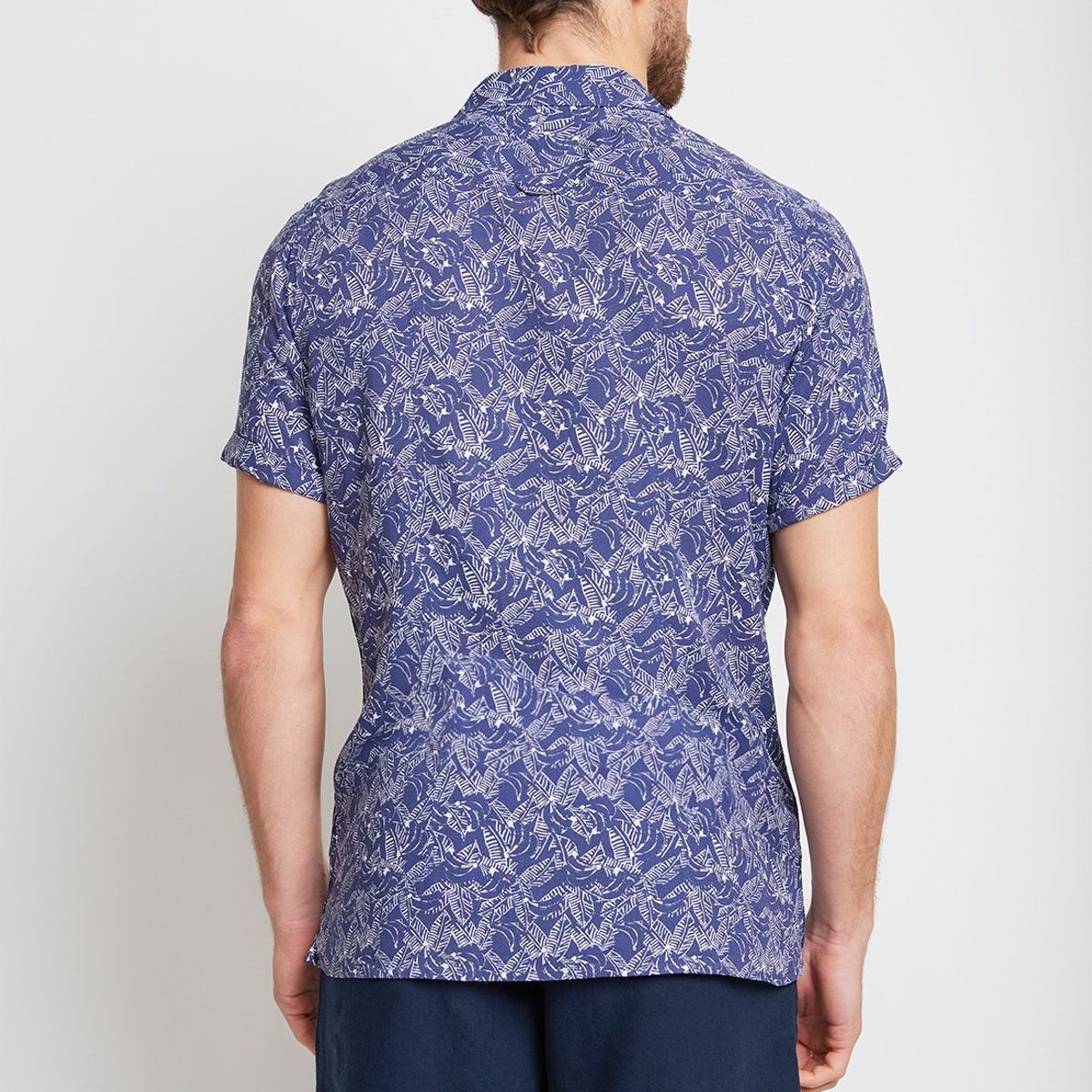 TRIAL - Camisa Manga Corta hombre Casual Relaxed fit Baltazar Viscosa Azul