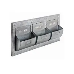 VGO - Organizador de pared galvanizado 25x55x8 cm
