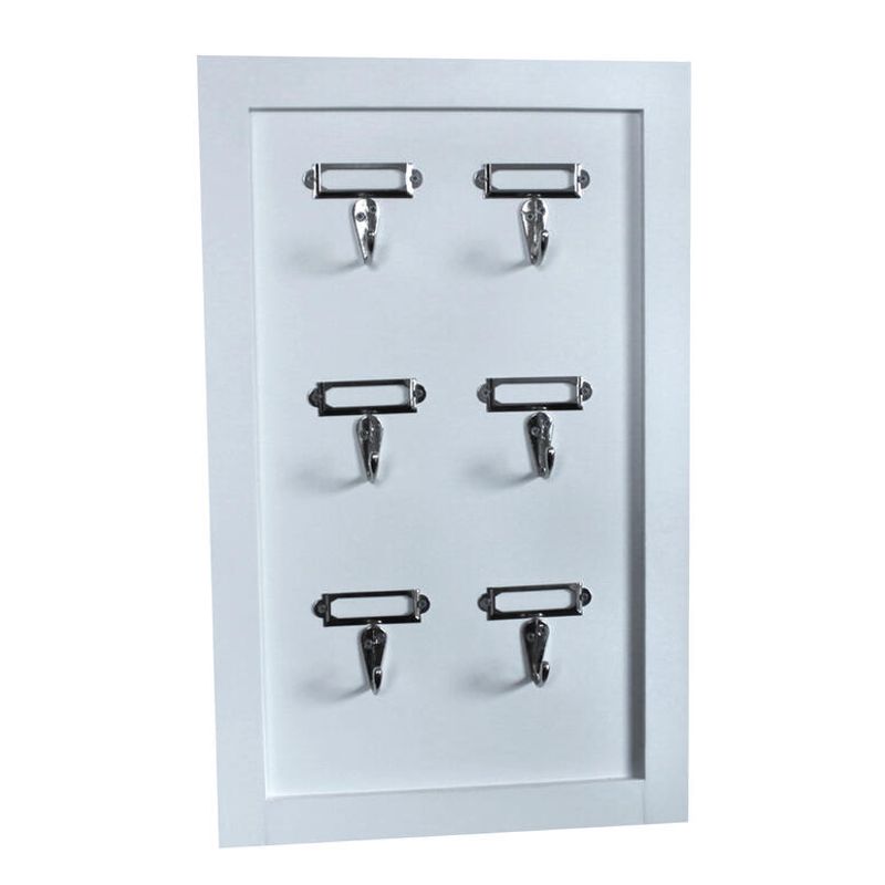 VGO - Organizador porta llaves blanco de madera 40x25x2 cm pared Vgo