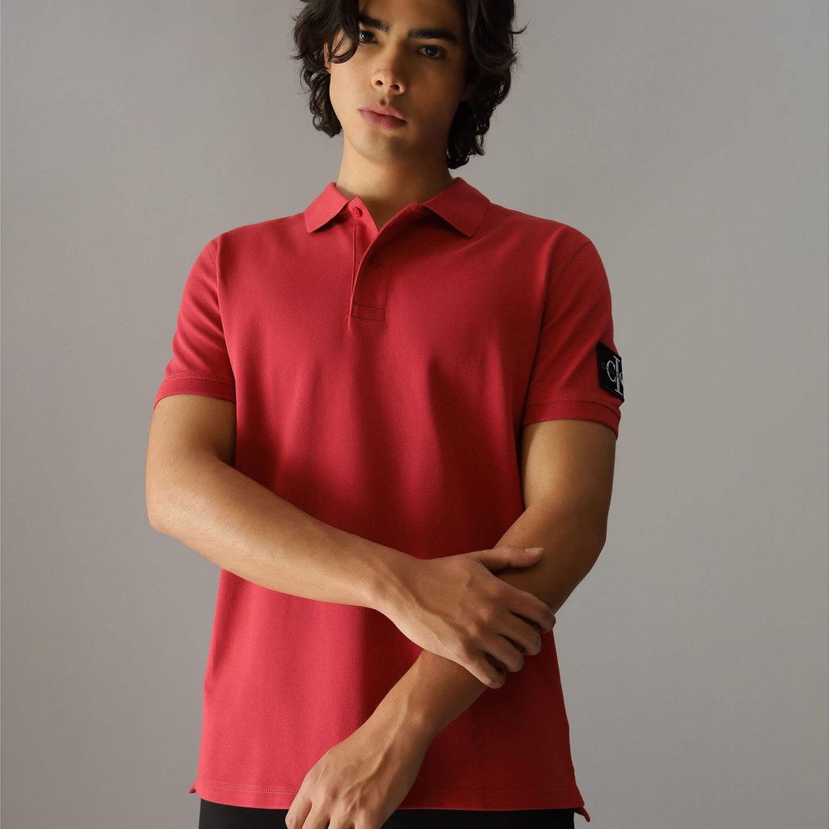 CALVIN KLEIN - Polo Badge Rojo Calvin Klein