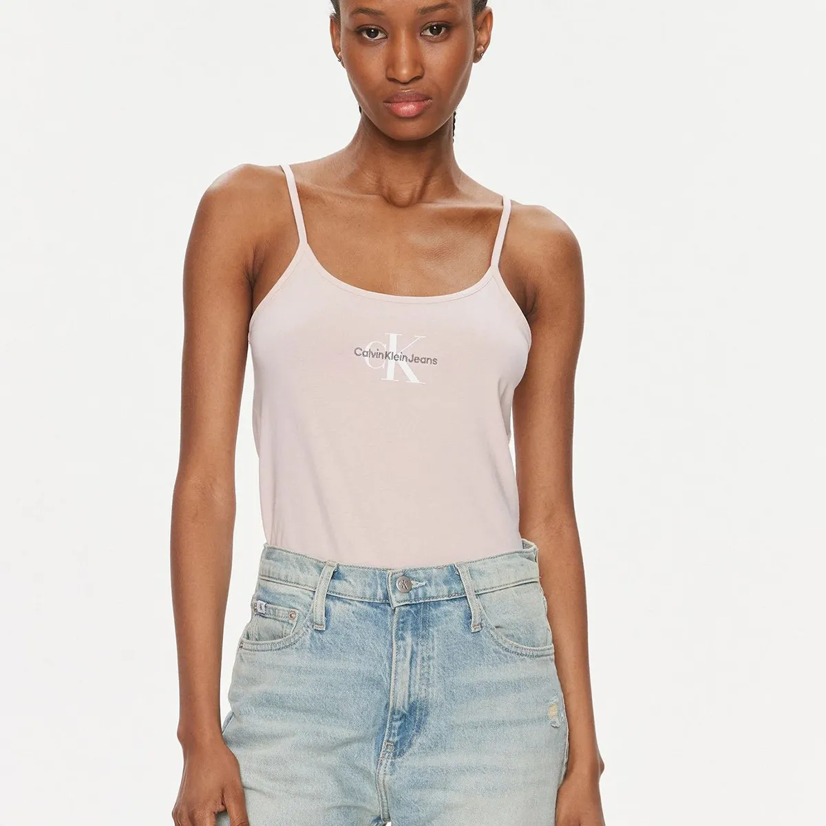 CALVIN KLEIN - Polera Monologo Strappy Rosado Calvin Klein