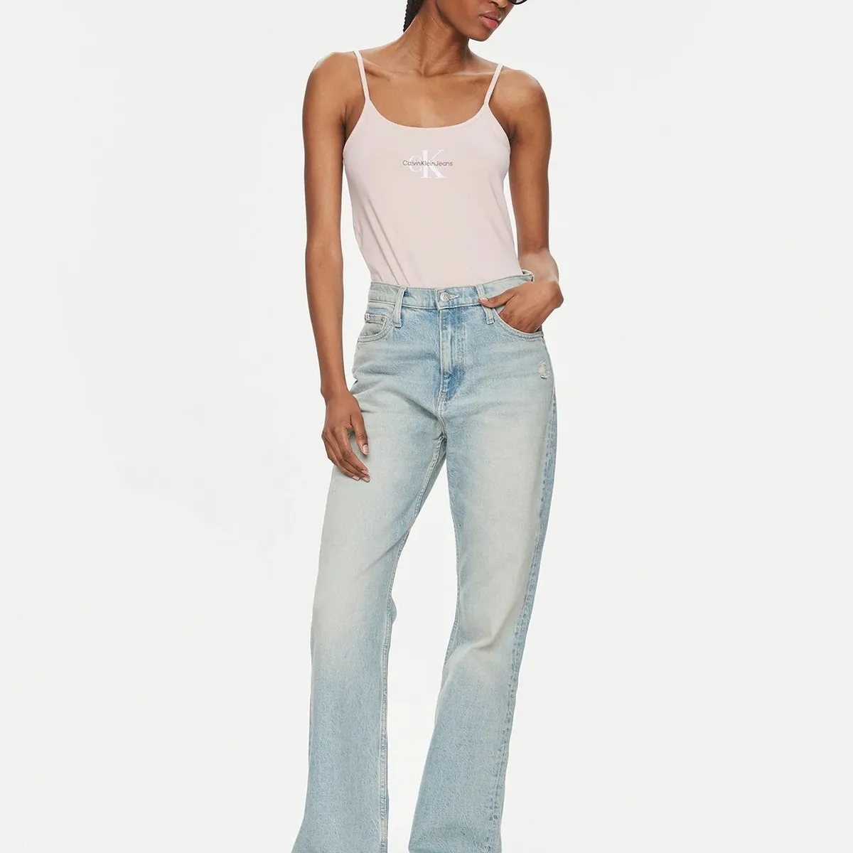 CALVIN KLEIN - Polera Monologo Strappy Rosado Calvin Klein