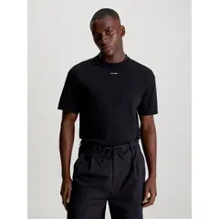 CALVIN KLEIN - Polera Nano Logo Interlock Negro
