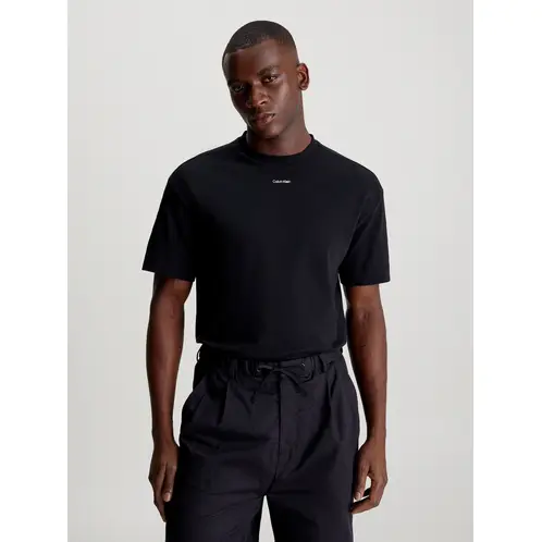 CALVIN KLEIN - Polera Nano Logo Interlock Negro