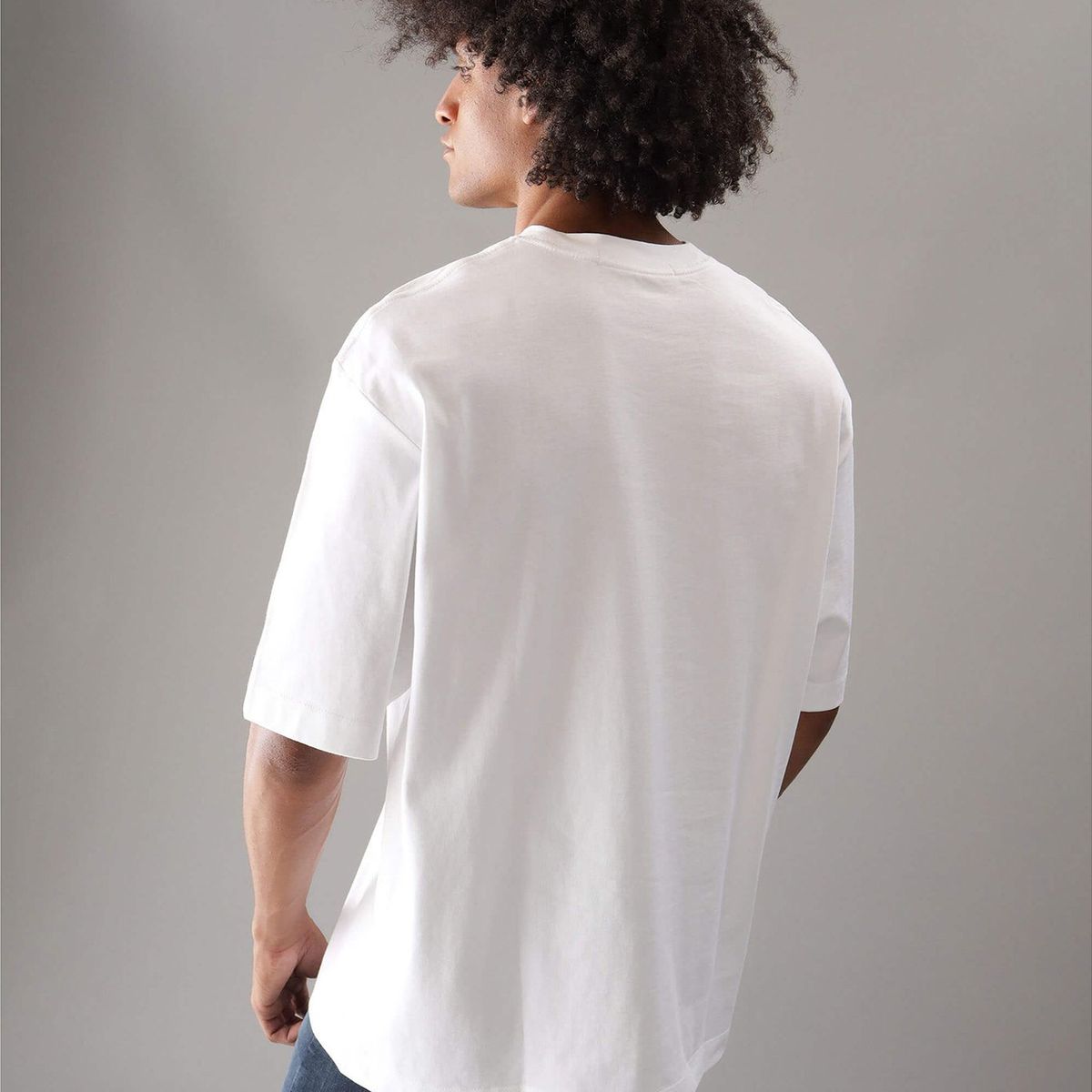 CALVIN KLEIN - Polera Cut Out Box Graphic Blanco Calvin Klein