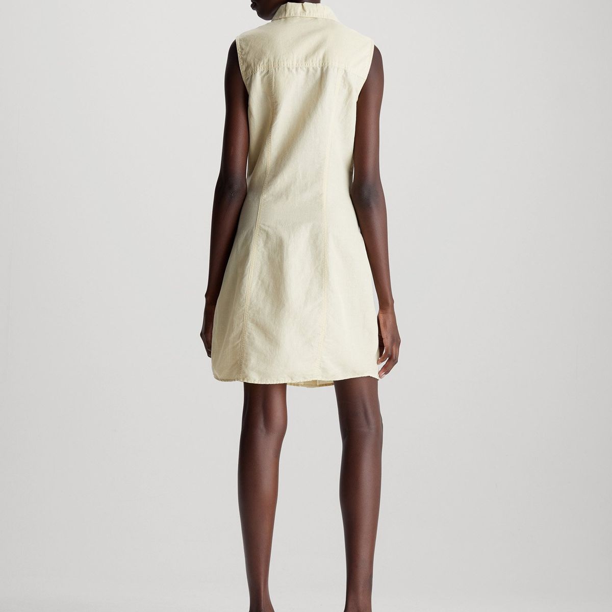 CALVIN KLEIN - Vestido Sleeveless Cotton Shirt Verde Calvin Klein