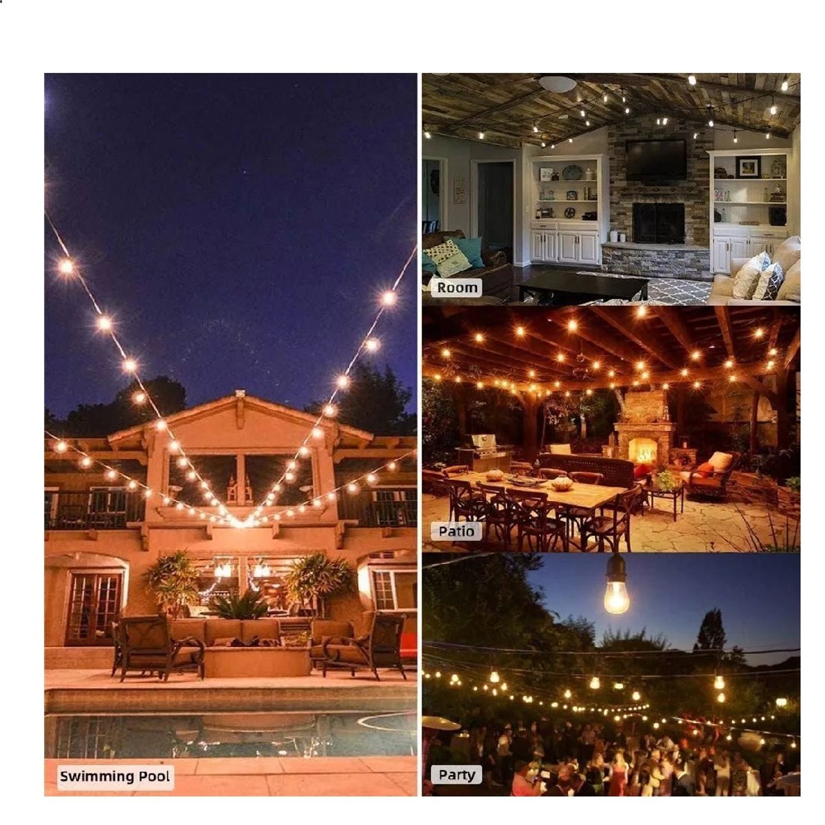 SHOP EHOME BAG - Guirnalda 10 Metros con ampolletas E27 LED Terraza Vintage