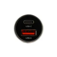 PHILCO - Cargador para Automovil USB/C Doble 12/24V 20W Plata FLP2552S