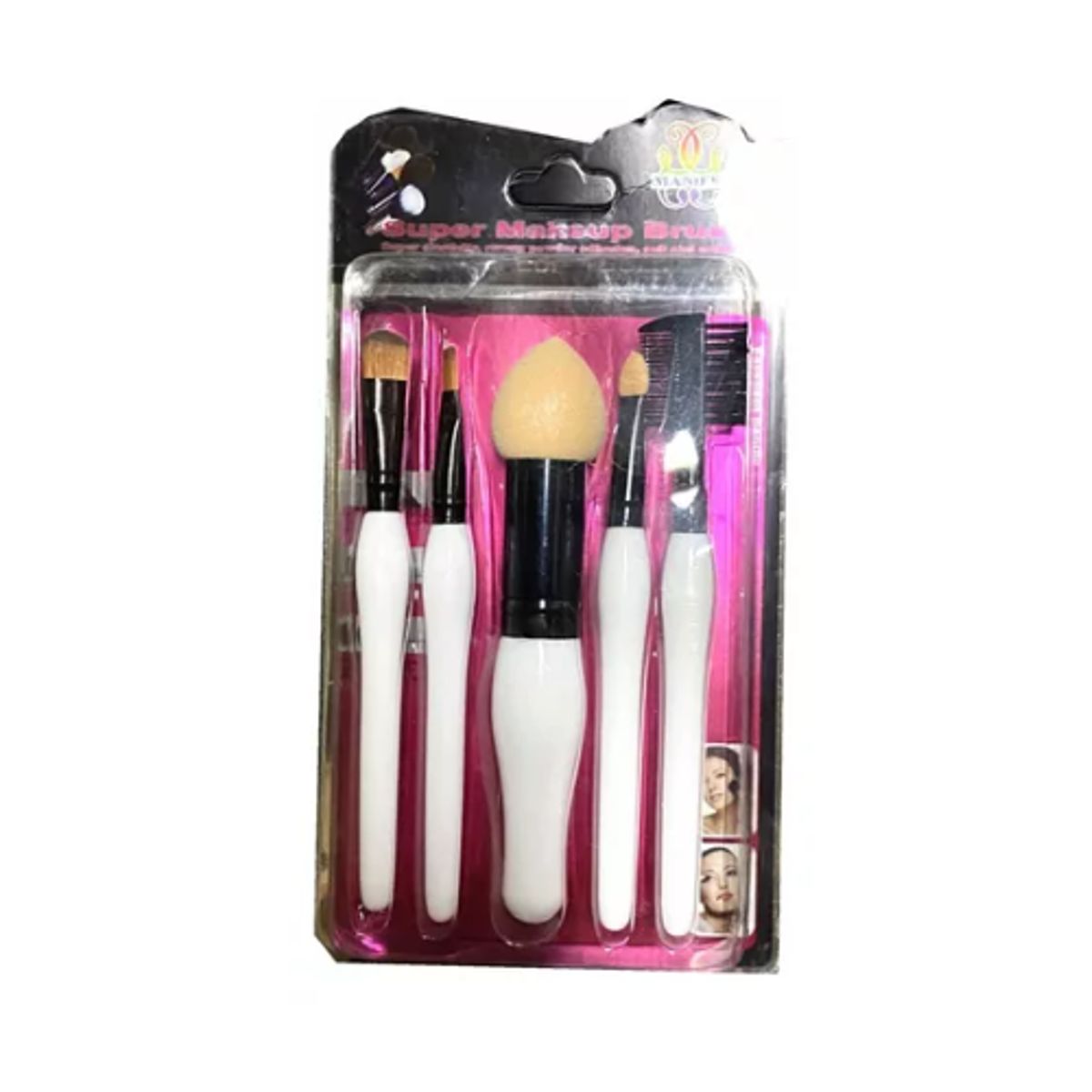 GENERICO - Set Brochas Y Pinceles Para Maquillaje 5 Pcs