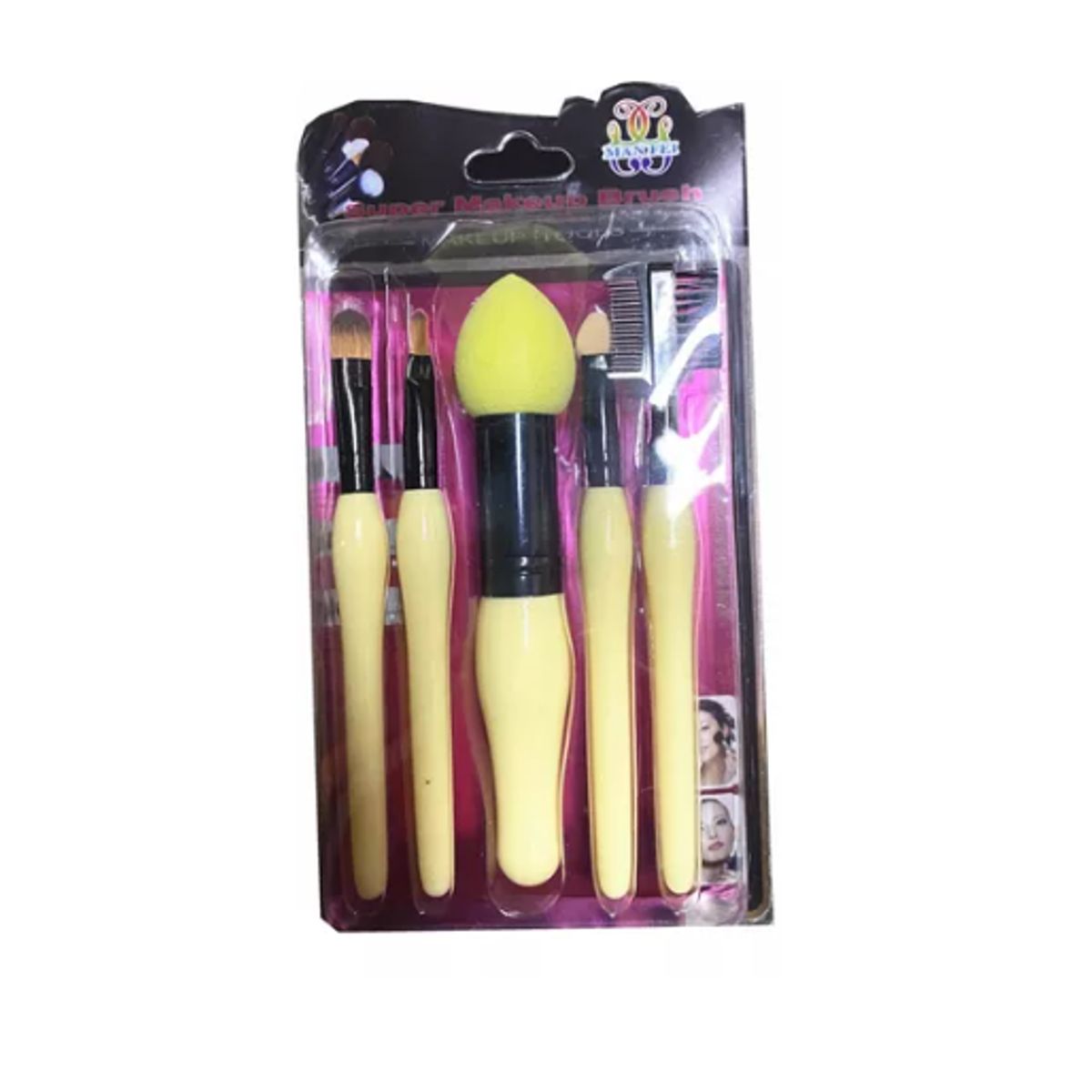 GENERICO - Set Brochas Y Pinceles Para Maquillaje 5 Pcs