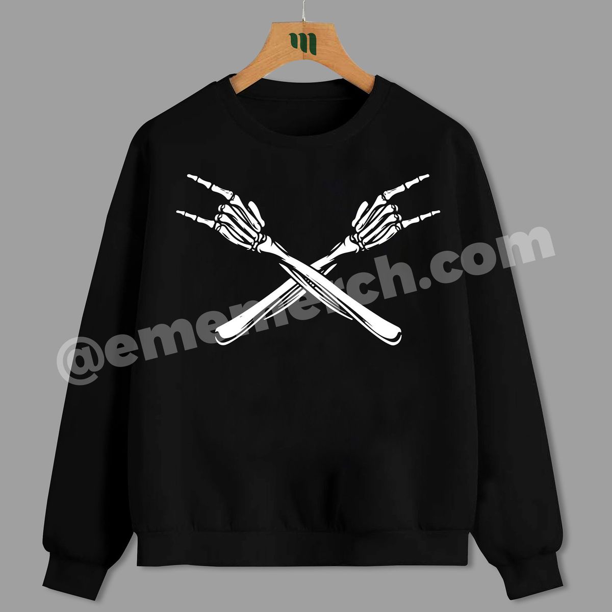 GENERICO - Eme merch poleron Manos de Esqueleto