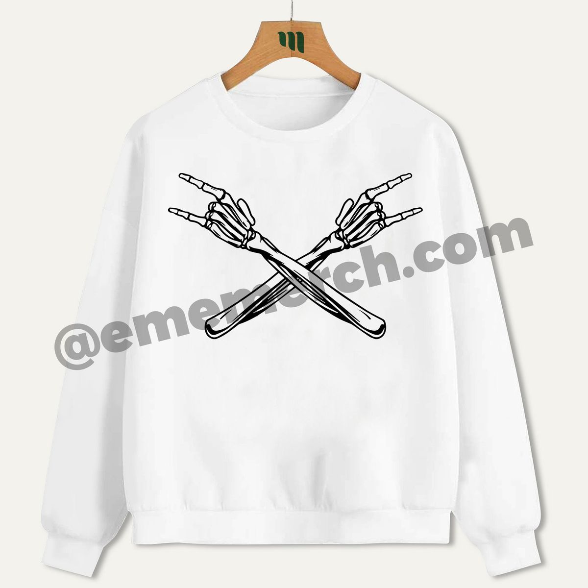 GENERICO - Eme merch poleron Manos de Esqueleto