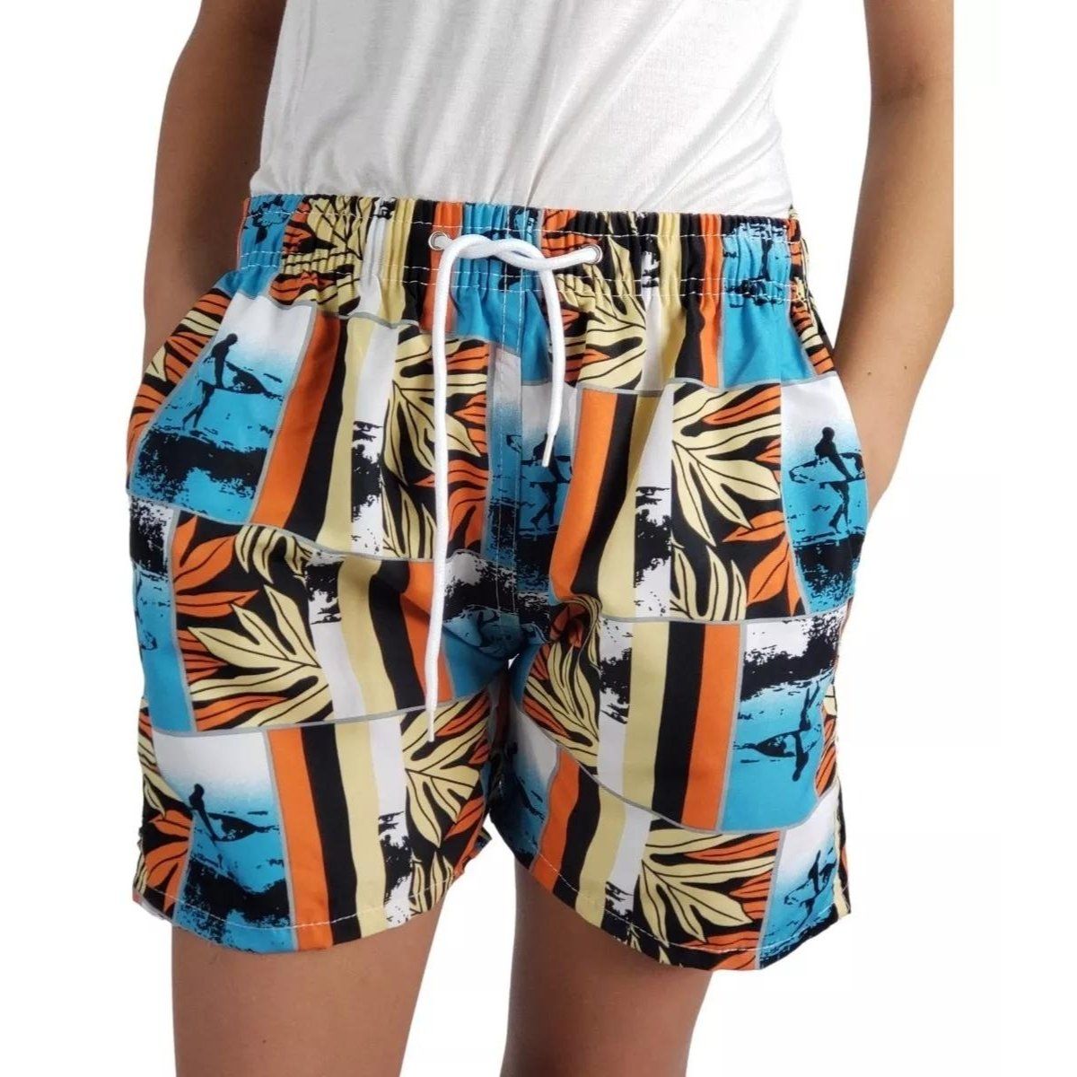 LIKE SHOP - Traje De Baño Niños Jovenes Forro Malla Diseños Colores 208