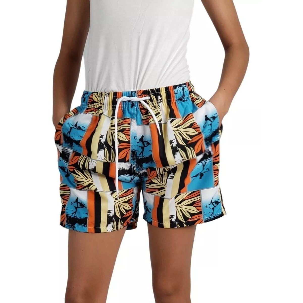 LIKE SHOP - Traje De Baño Niños Jovenes Forro Malla Diseños Colores 208