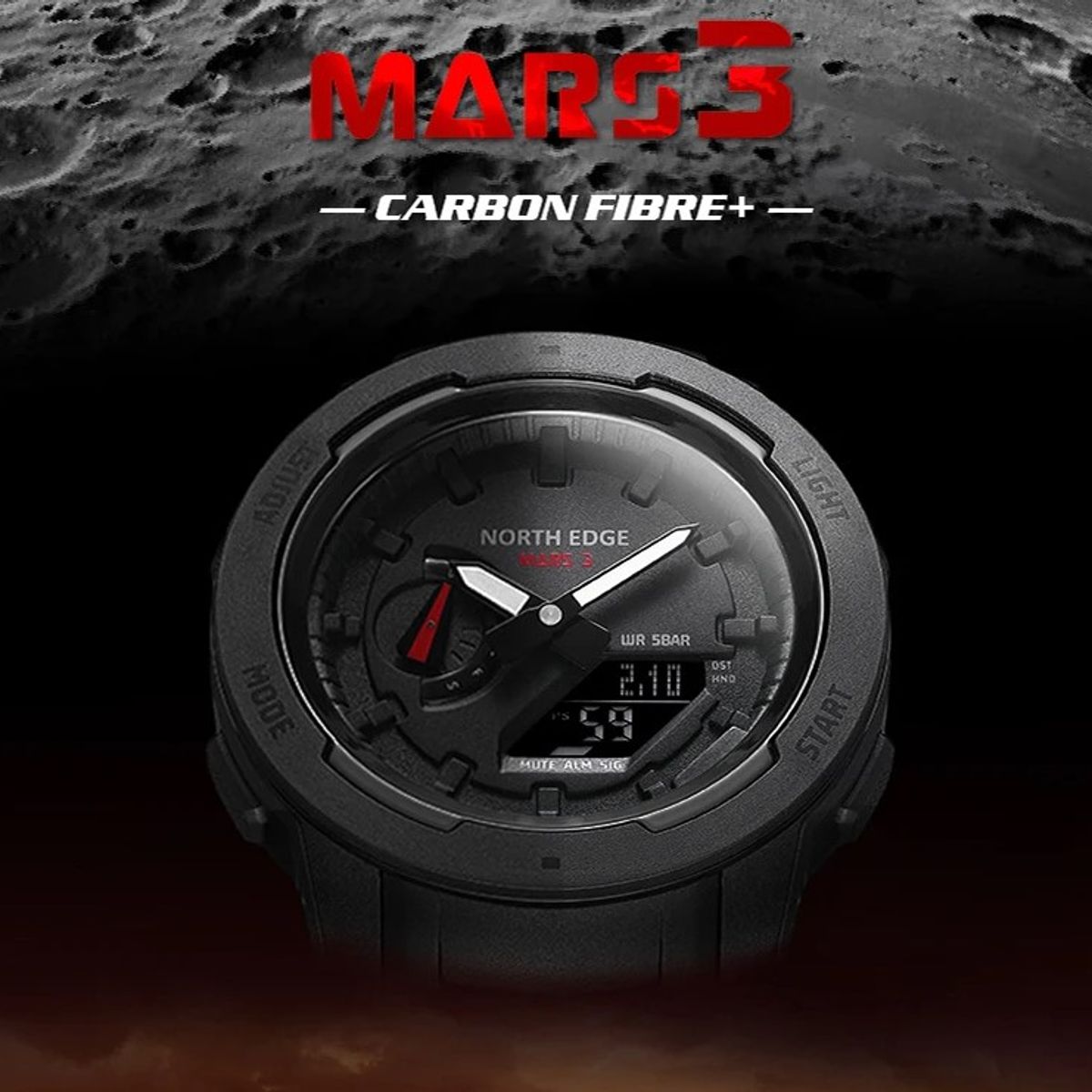 NORTH EDGE - Reloj Hombre NORTH EDGE MARS 3 Sport Outdoor Digital