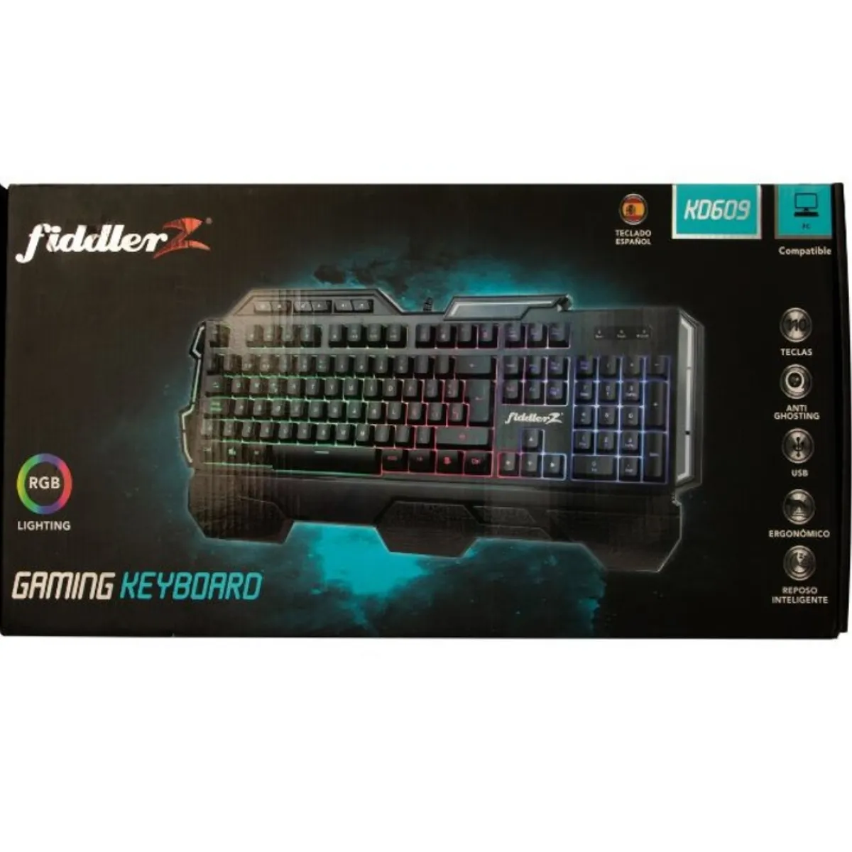 FIDDLER - Teclado Ergonómico Gamer Retroiluminado Anti Ghosting.